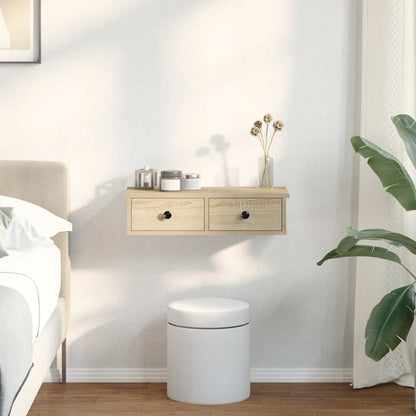 Wandregal mit Schubladen Sonoma-Eiche 60x28x15 cm Holzwerkstoff