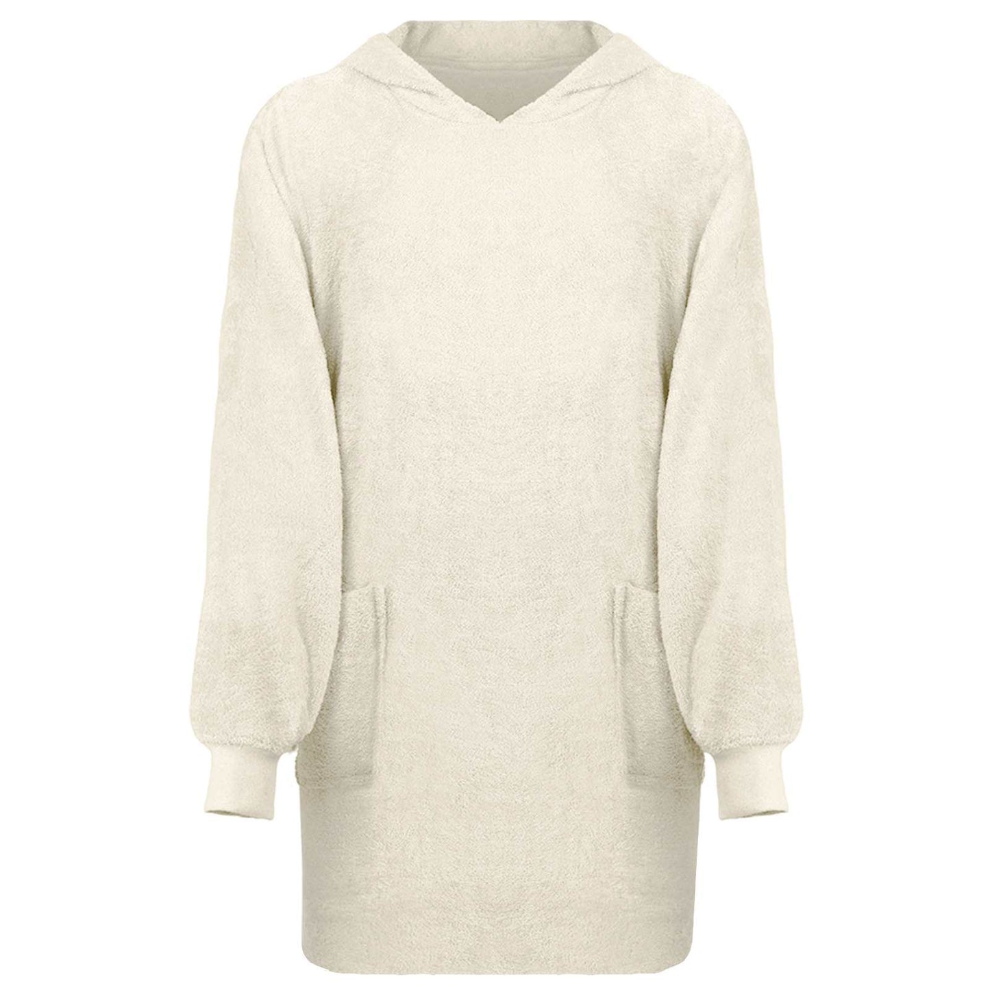 Decken-Hoodie KINN Creme L Baumwolle