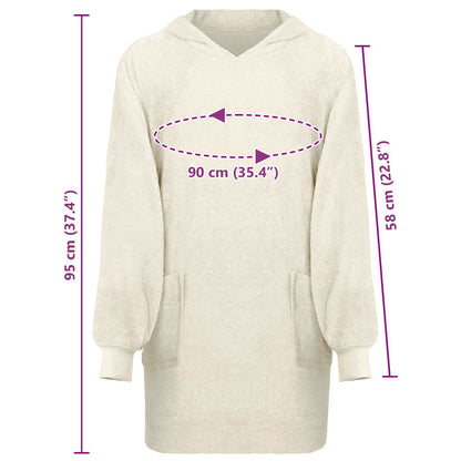 Decken-Hoodie KINN Creme L Baumwolle