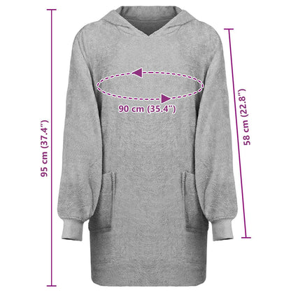 Decken-Hoodie KINN Grau L Baumwolle