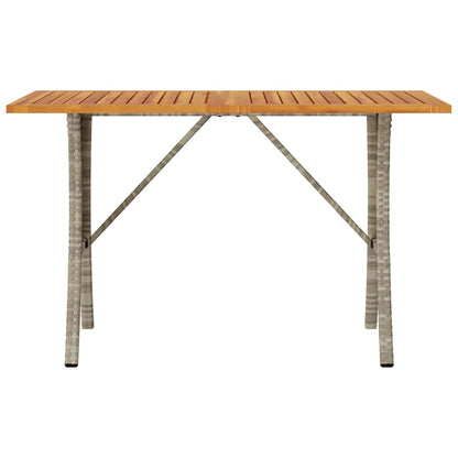 Gartensofa 3-Sitzer mit Kissen & Tisch Hellgrau Poly Rattan