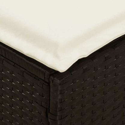 4-tlg. Garten-Essgruppe mit Kissen Schwarz Poly Rattan