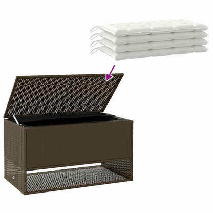 Outdoor-Kissenbox Braun 100x55x55,5 cm Poly Rattan