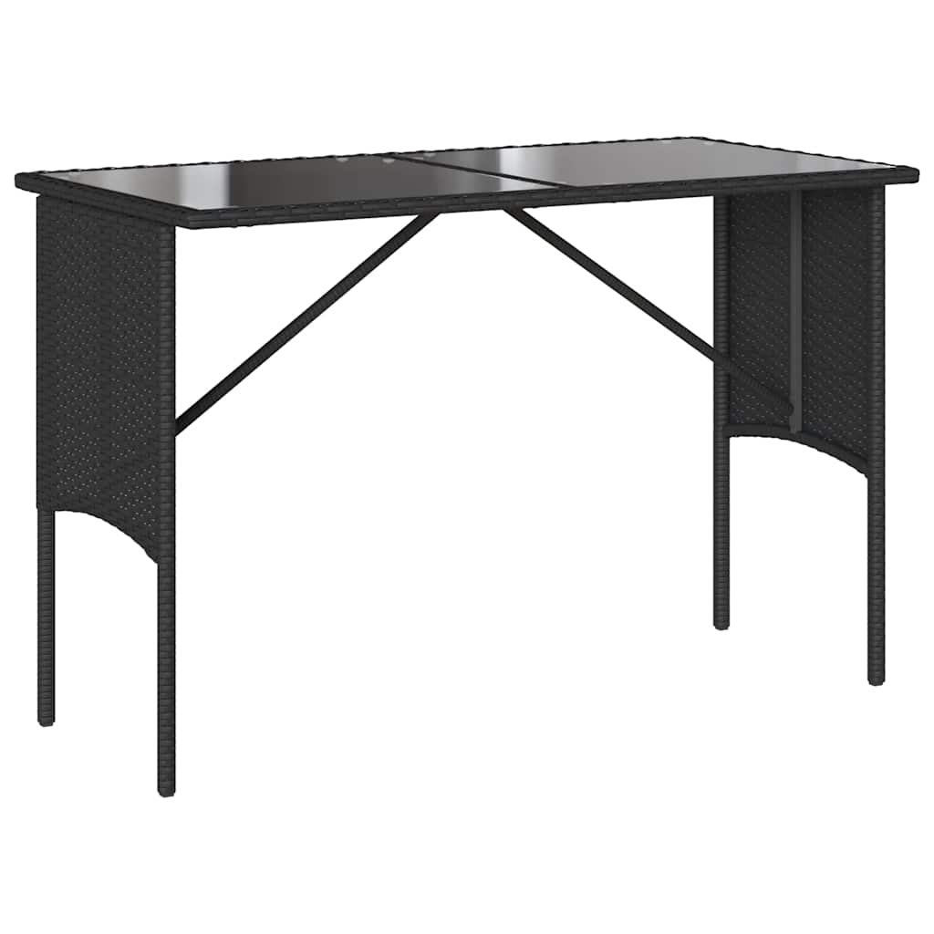 3-tlg. Garten-Essgruppe mit Kissen Schwarz Poly Rattan