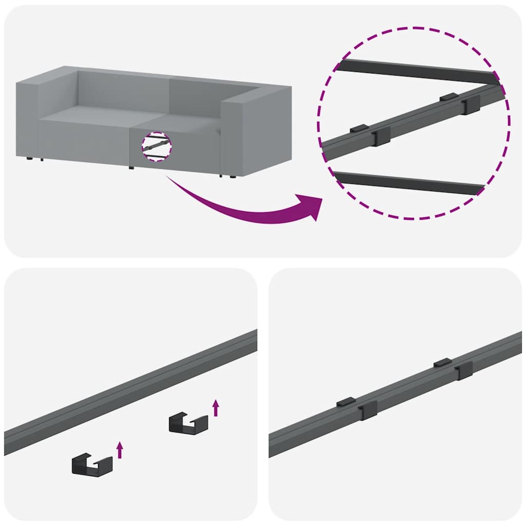 Modulares Sofa Endmodul mit Armlehne Kissen Dunkelgrau 100 cm