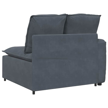 Modulares Sofa Endmodul mit Armlehne Kissen Dunkelgrau 100 cm