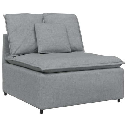 Modulares Sofa Mittelmodul mit Kissen Hellgrau 100 cm