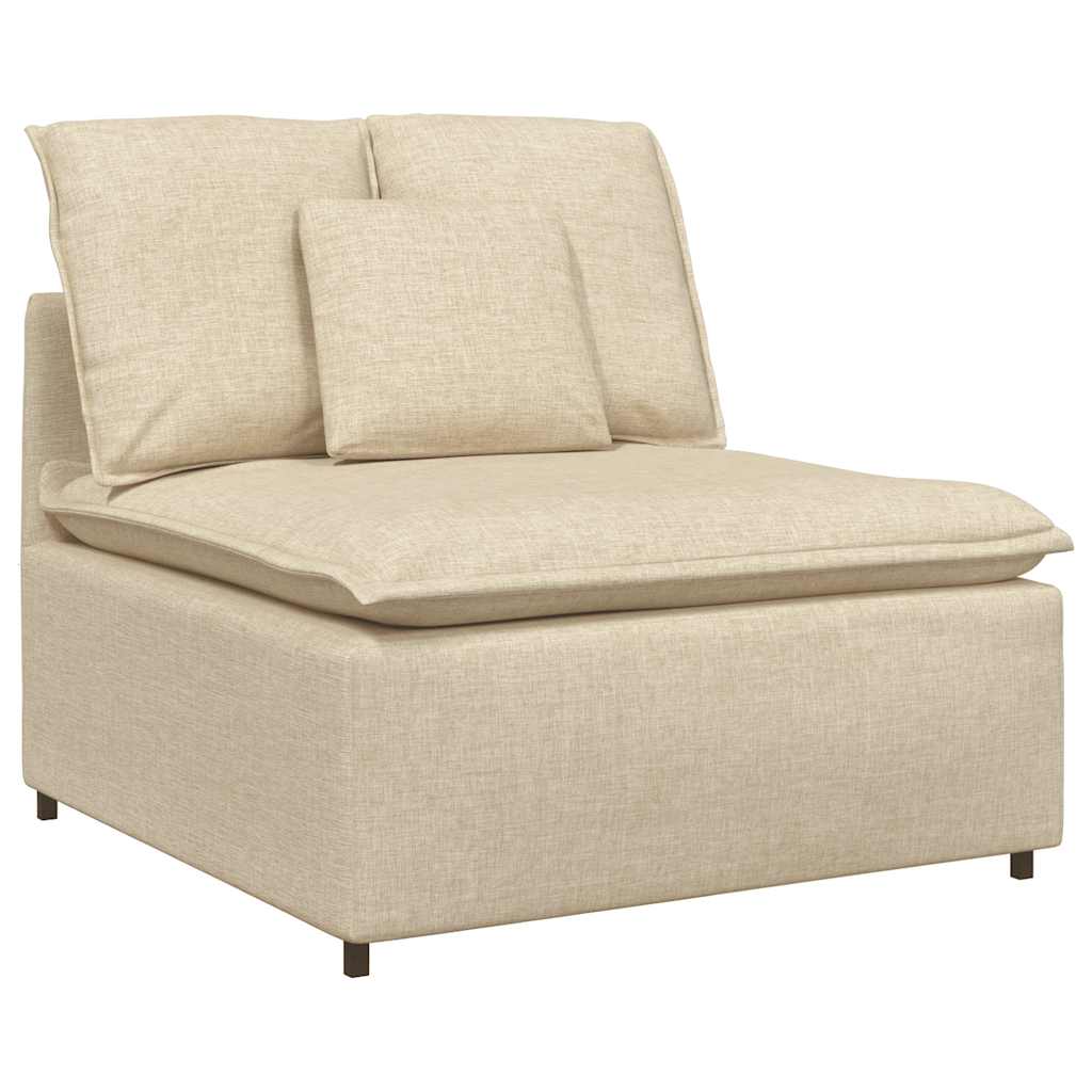 Modulares Sofa Mittelmodul mit Kissen Creme 100 cm