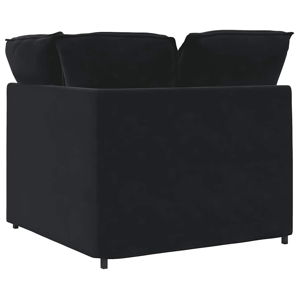 Modulares Sofa Eckmodul mit Kissen Schwarz 100 cm