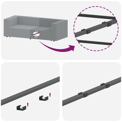 Modulares Sofa Eckmodul mit Kissen Schwarz 100 cm