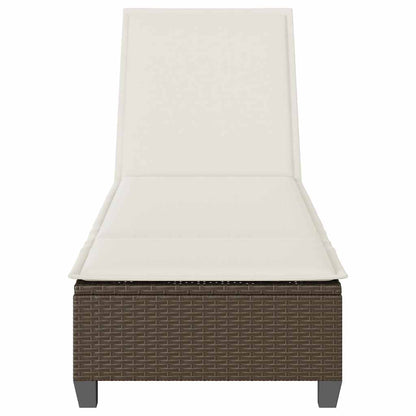 Sonnenliege mit Auflagen Braun 55x200x25,5cm Poly Rattan