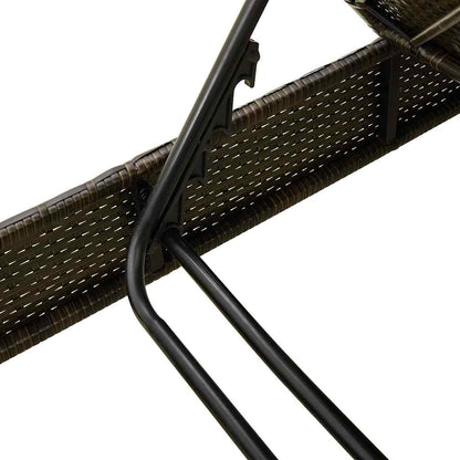 Sonnenliege mit Auflagen Braun 55x200x25,5cm Poly Rattan