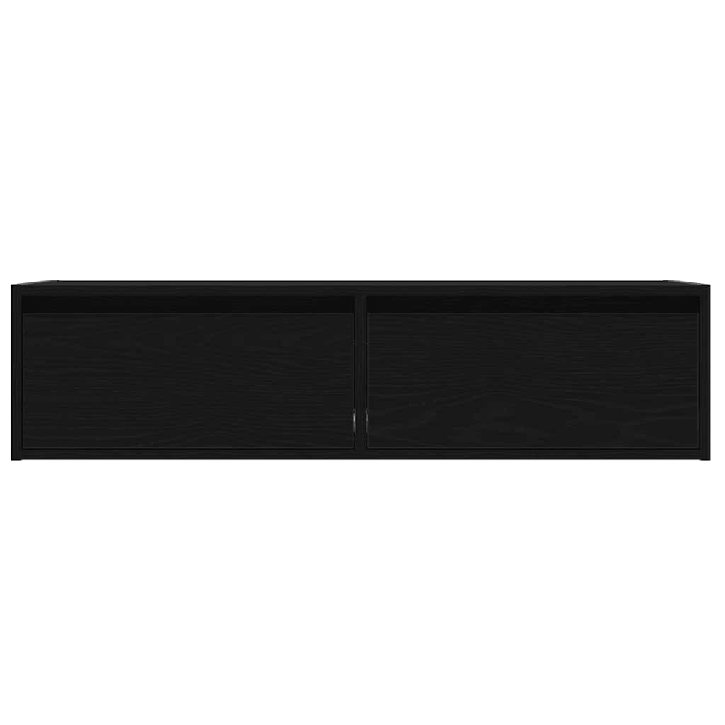 TV-Schrank mit LED-Leuchten Schwarz Eichen-Optik 100x35,5x25 cm