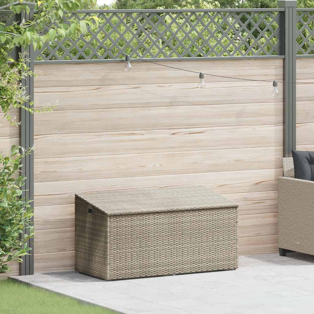 Garten-Auflagenbox Hellgrau 110x50x58 cm Poly Rattan