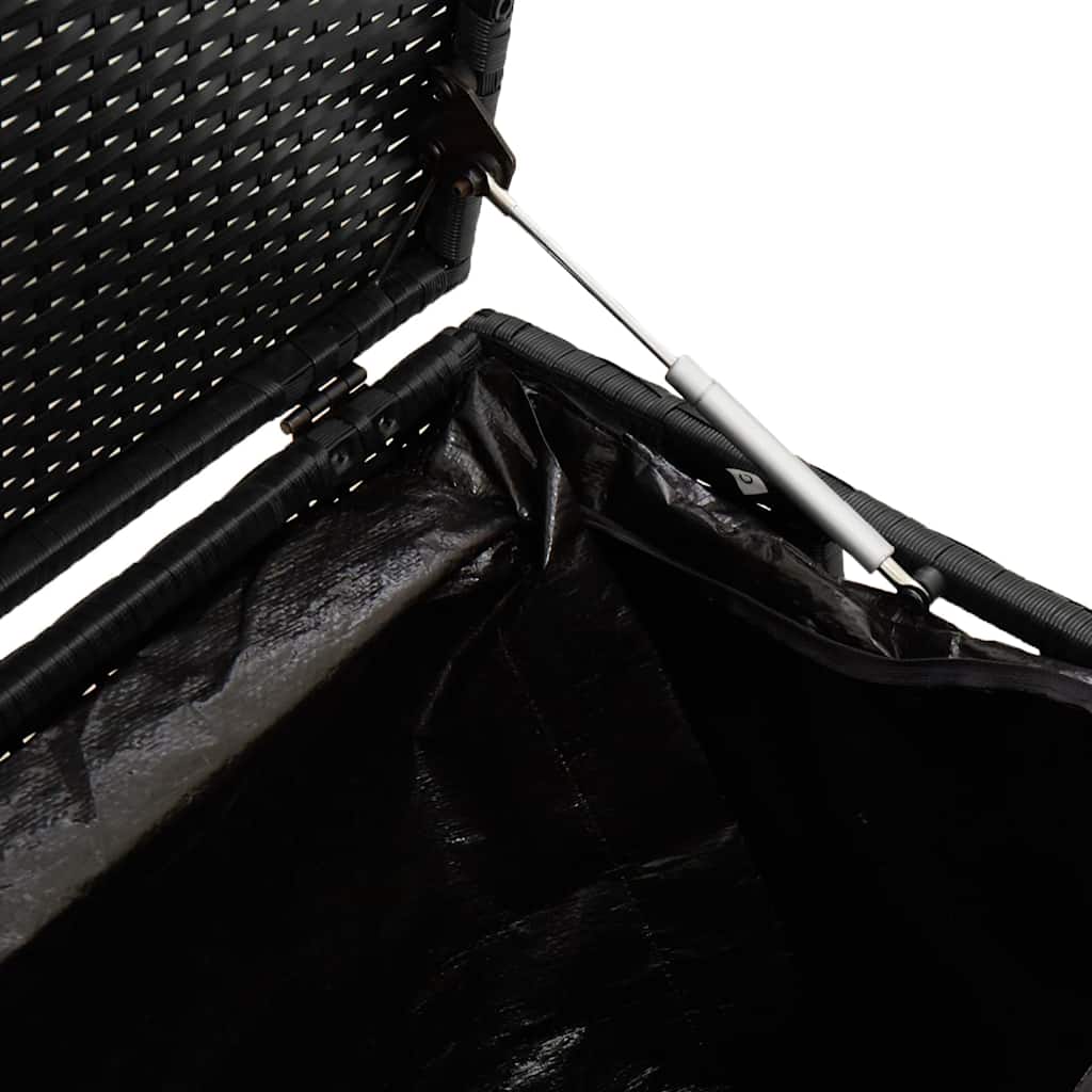 Garten-Auflagenbox Schwarz 220x50x58 cm Poly Rattan