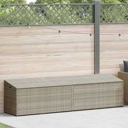 Garten-Auflagenbox Hellgrau 220x50x58 cm Poly Rattan