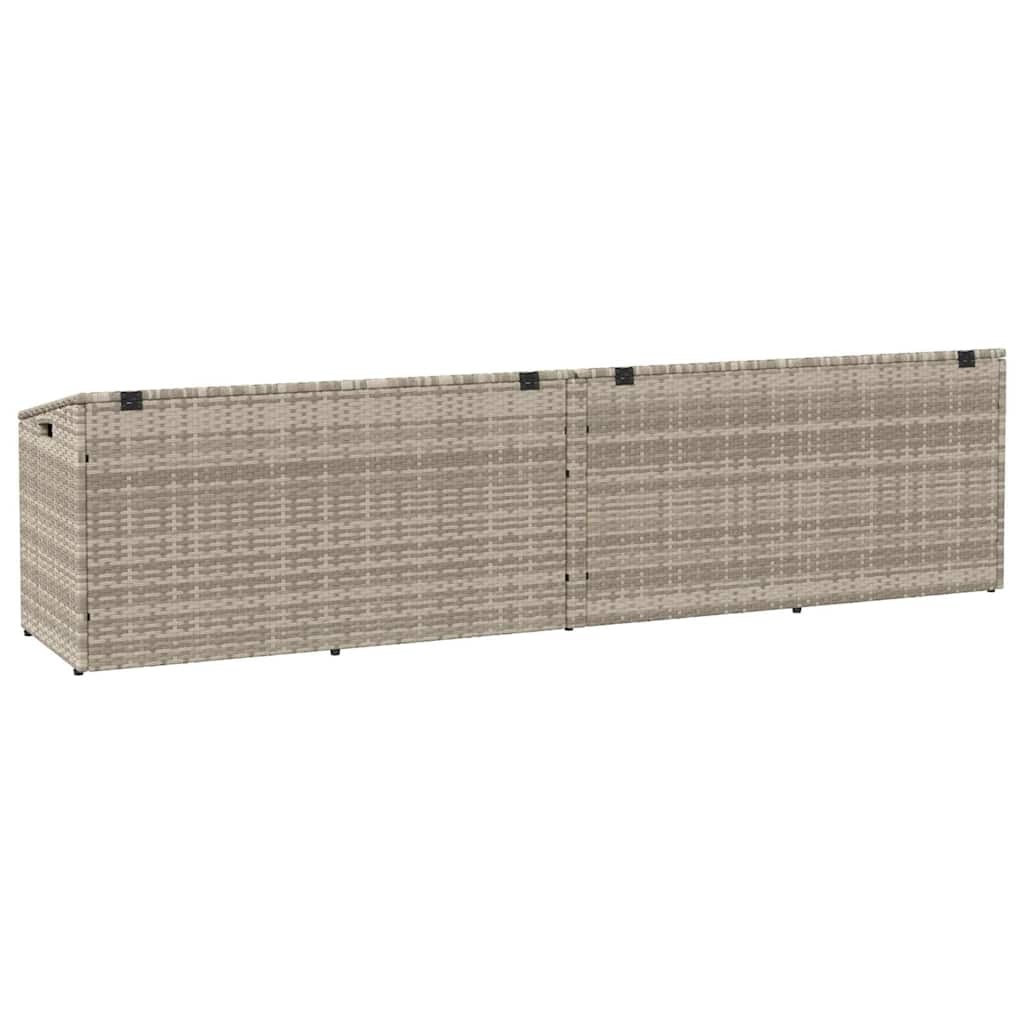 Garten-Auflagenbox Hellgrau 220x50x58 cm Poly Rattan