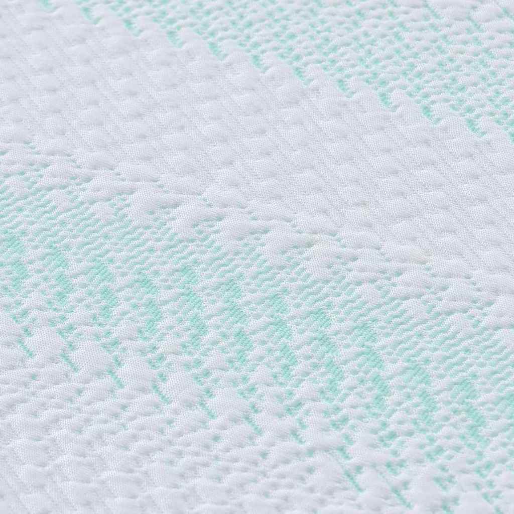 Matratzenauflage Weiß und Grün 90 x 190 cm Jacquard Stoff