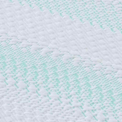 Matratzenauflage Weiß und Grün 140 x 200 cm Jacquard Stoff