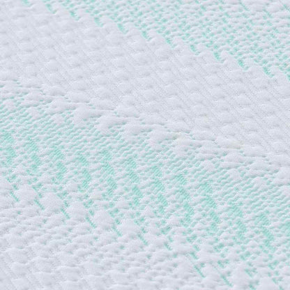 Matratzenauflage Weiß und Grün 90 x 190 cm Jacquard Stoff