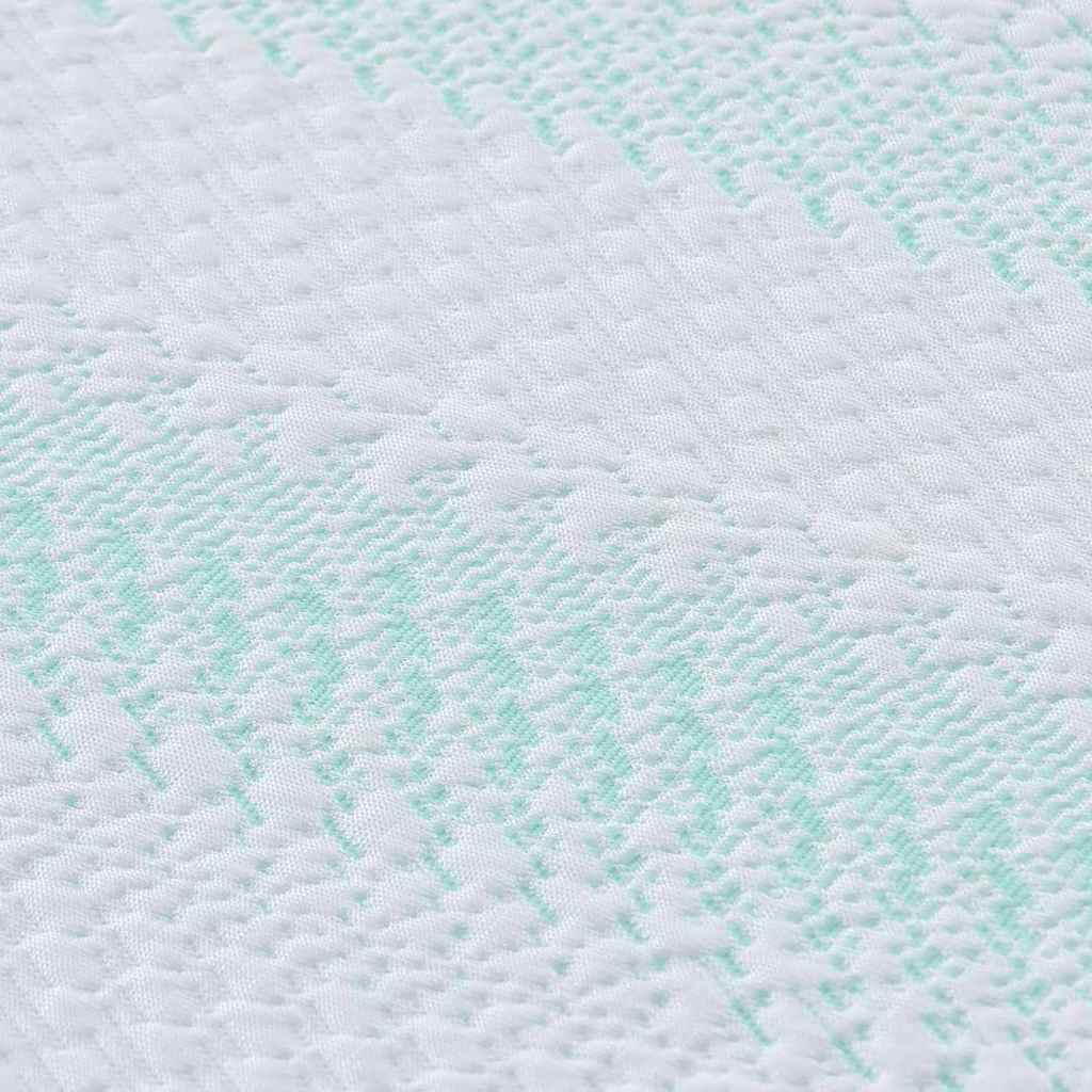 Matratzenauflage Weiß und Grün 140 x 190 cm Jacquard Stoff