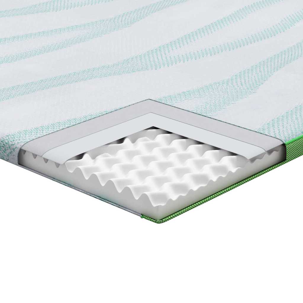 Matratzenauflage Weiß und Grün 140 x 190 cm Jacquard Stoff