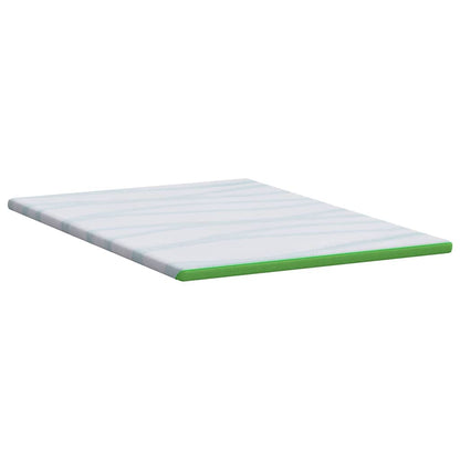 Matratzenauflage Weiß und Grün 140 x 200 cm Jacquard Stoff