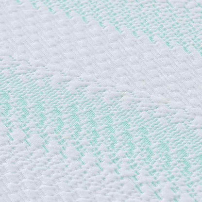 Matratzenauflage Weiß und Grün 90 x 190 cm Jacquard Stoff