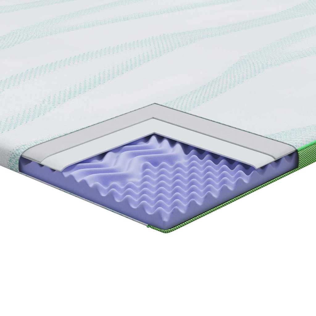 Matratzenauflage Weiß und Grün 100 x 200 cm Jacquard Stoff