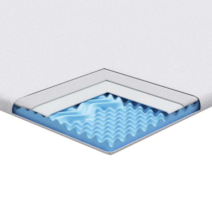 Matratzenauflage Weiß 200 x 200 cm Jacquard Stoff