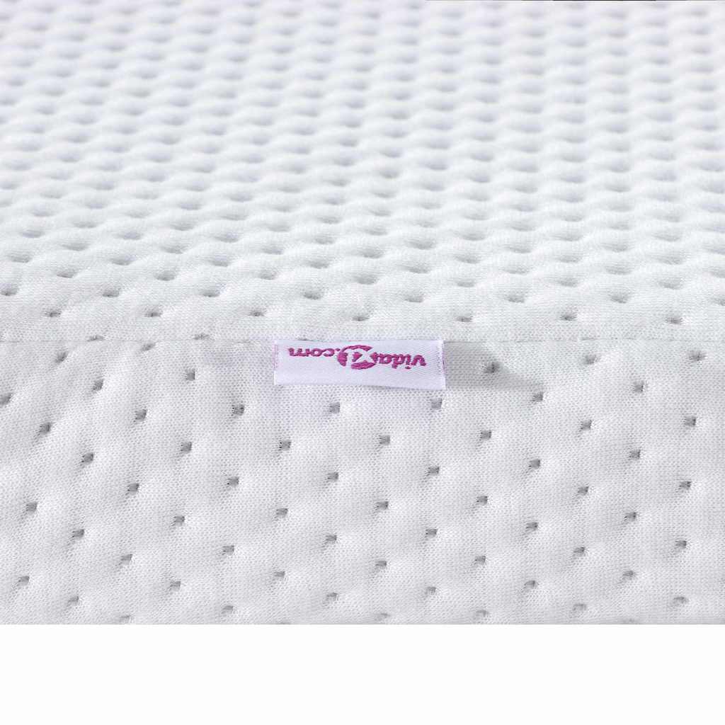 Matratzenauflage Weiß 70 x 200 cm Jacquard Stoff