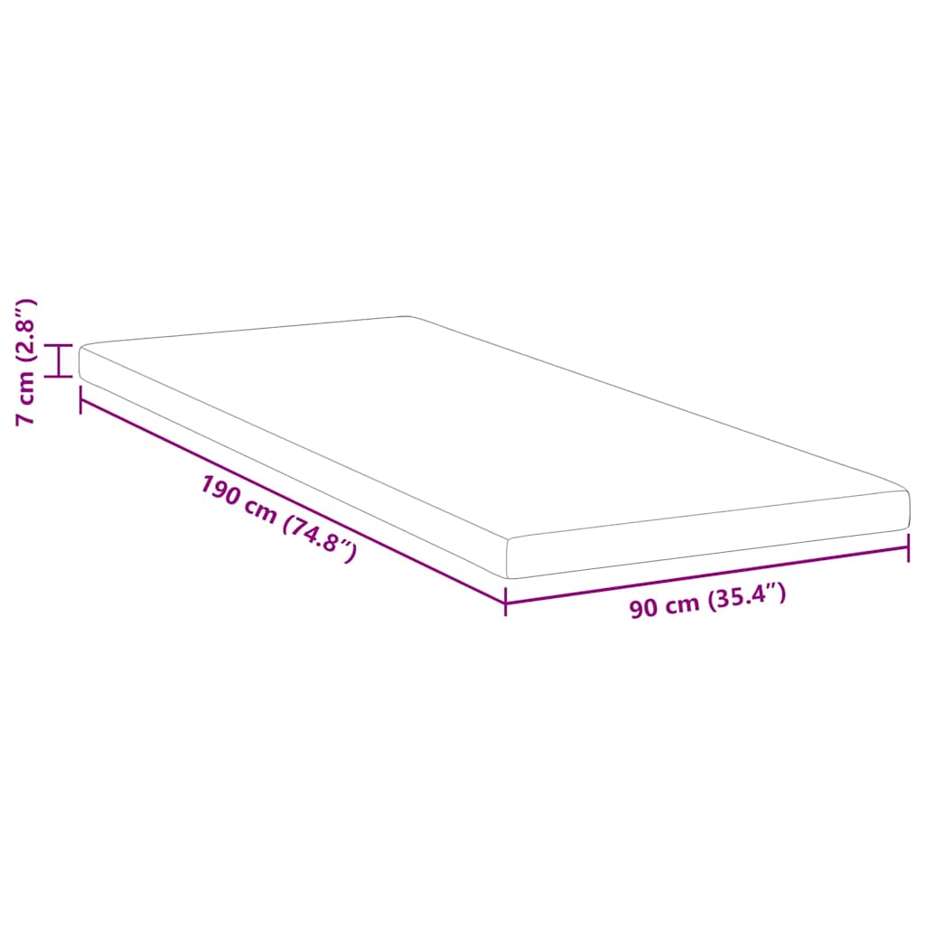 Matratzenauflage Weiß 90 x 190 cm Jacquard Stoff