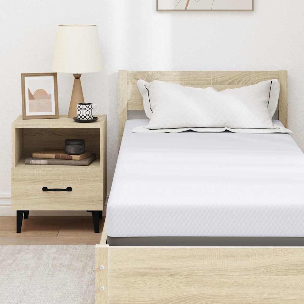 Matratzenauflage Weiß 80 x 200 cm Jacquard Stoff