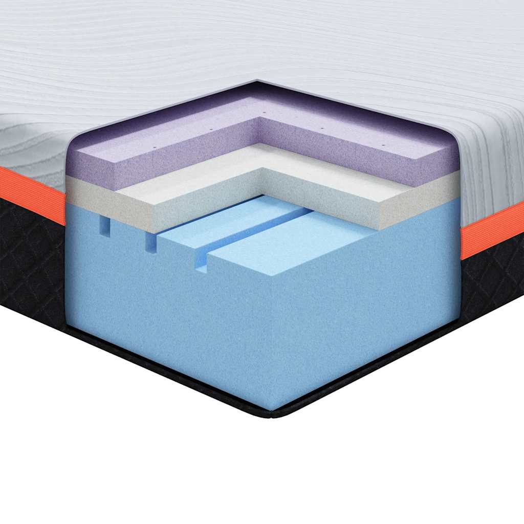 Matratze Weiß und Grau 90 x 200 cm Jacquard-Stoff