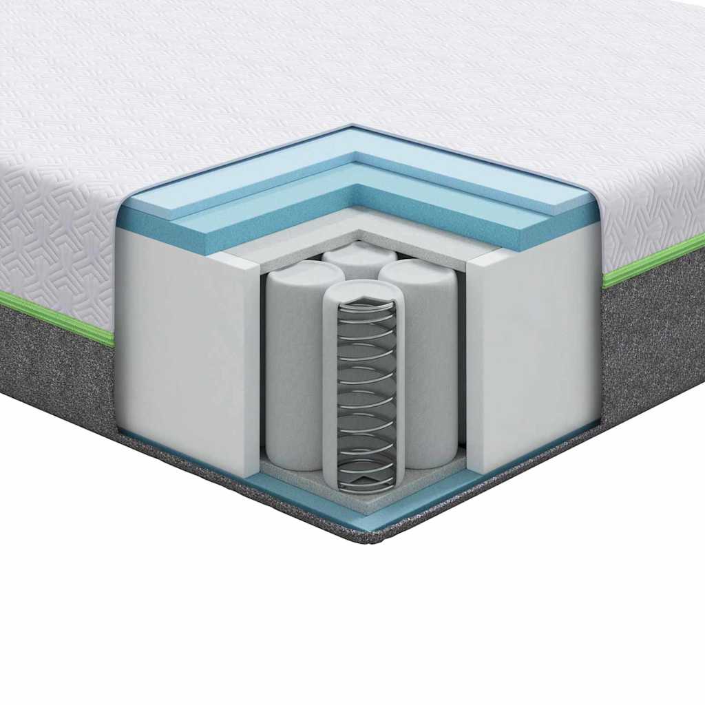 Matratze Weiß und Grau 90 x 190 cm Jacquard-Stoff