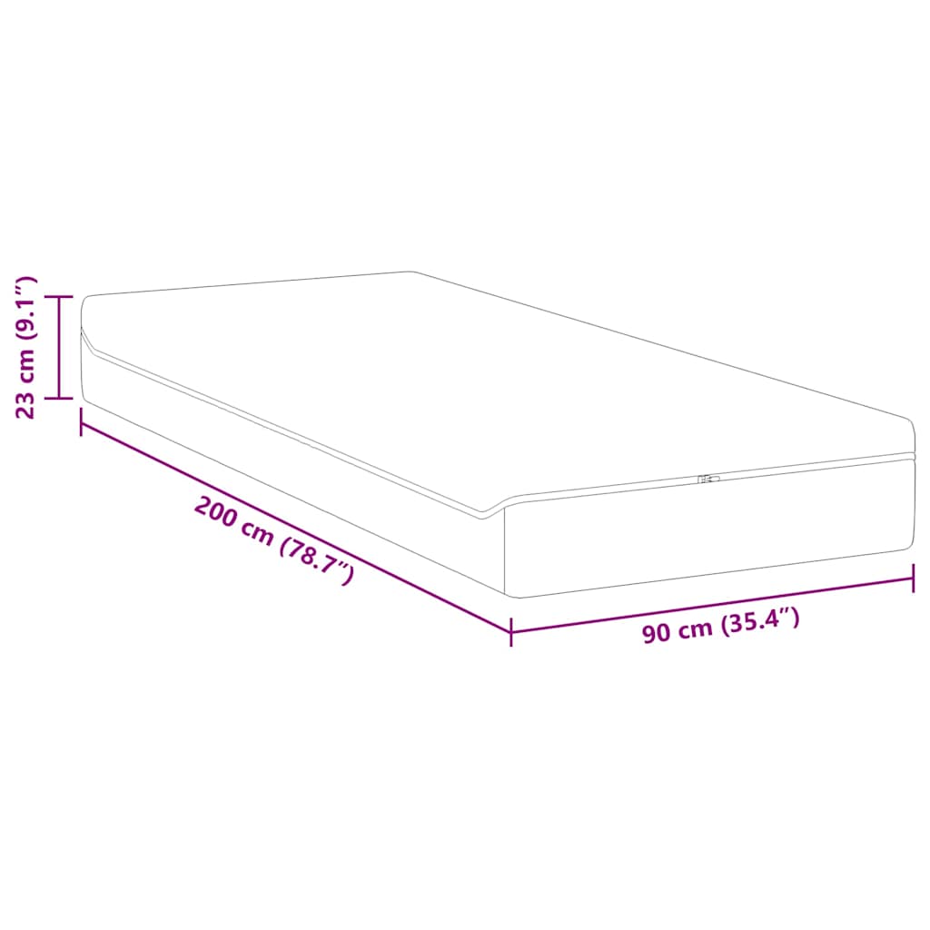 Matratze Weiß und Grau 90 x 200 cm Jacquard-Stoff