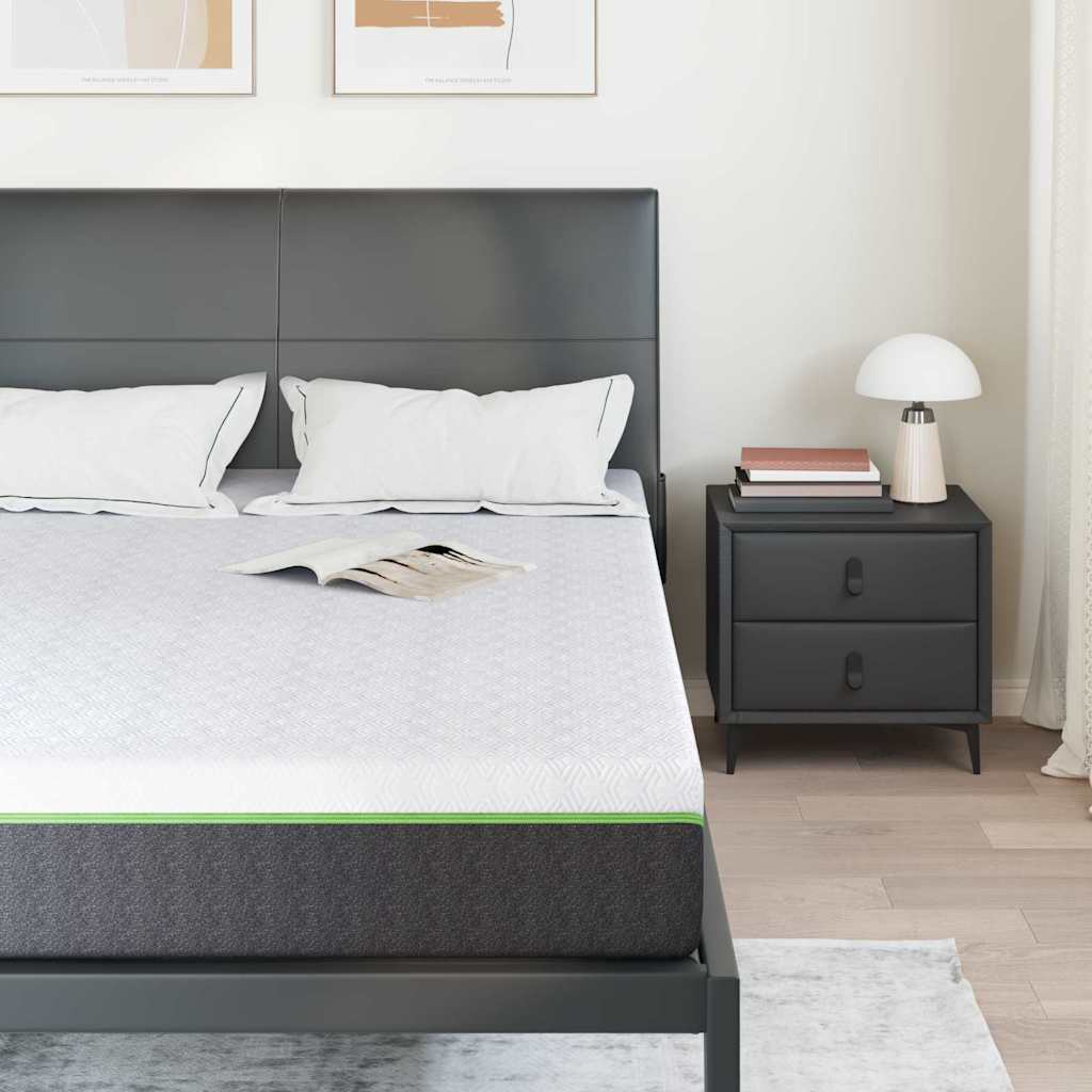 Matratze Weiß und Grau 140 x 200 cm Jacquard-Stoff