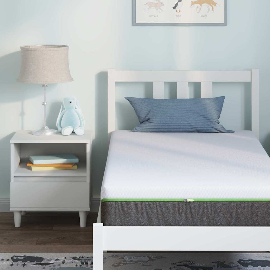 Matratze Weiß und Grau 80 x 160 cm Jacquard-Stoff