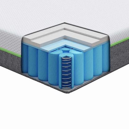 Matratze Weiß und Grau 120 x 200 cm Jacquard-Stoff