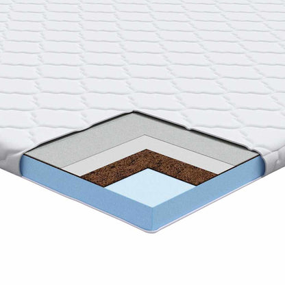 Kokosnuss Topper Weiß 90 x 190 cm Jacquard-Stoff