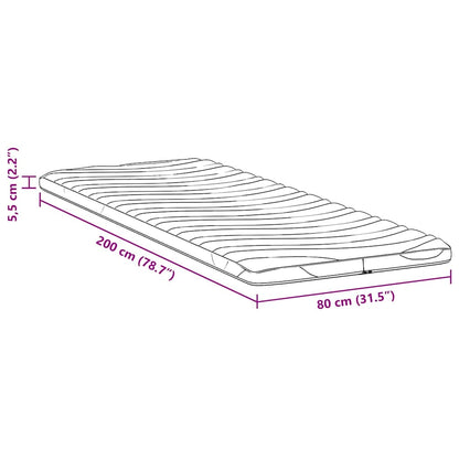 Matratzenauflage Weiß 80 x 200 cm Strickstoff
