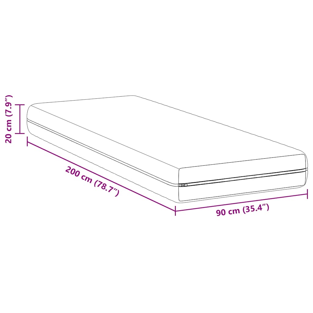 Matratze Weiß 90 x 200 cm Taschenfeder