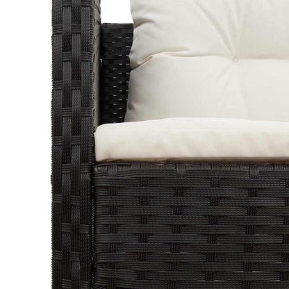 Gartensofa-set mit Kissen 6 pcs Schwarz und Creme Poly-Rattan