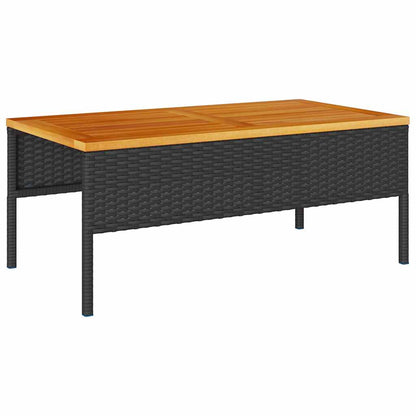 Gartensofa-set mit Kissen 6 pcs Schwarz Poly-Rattan