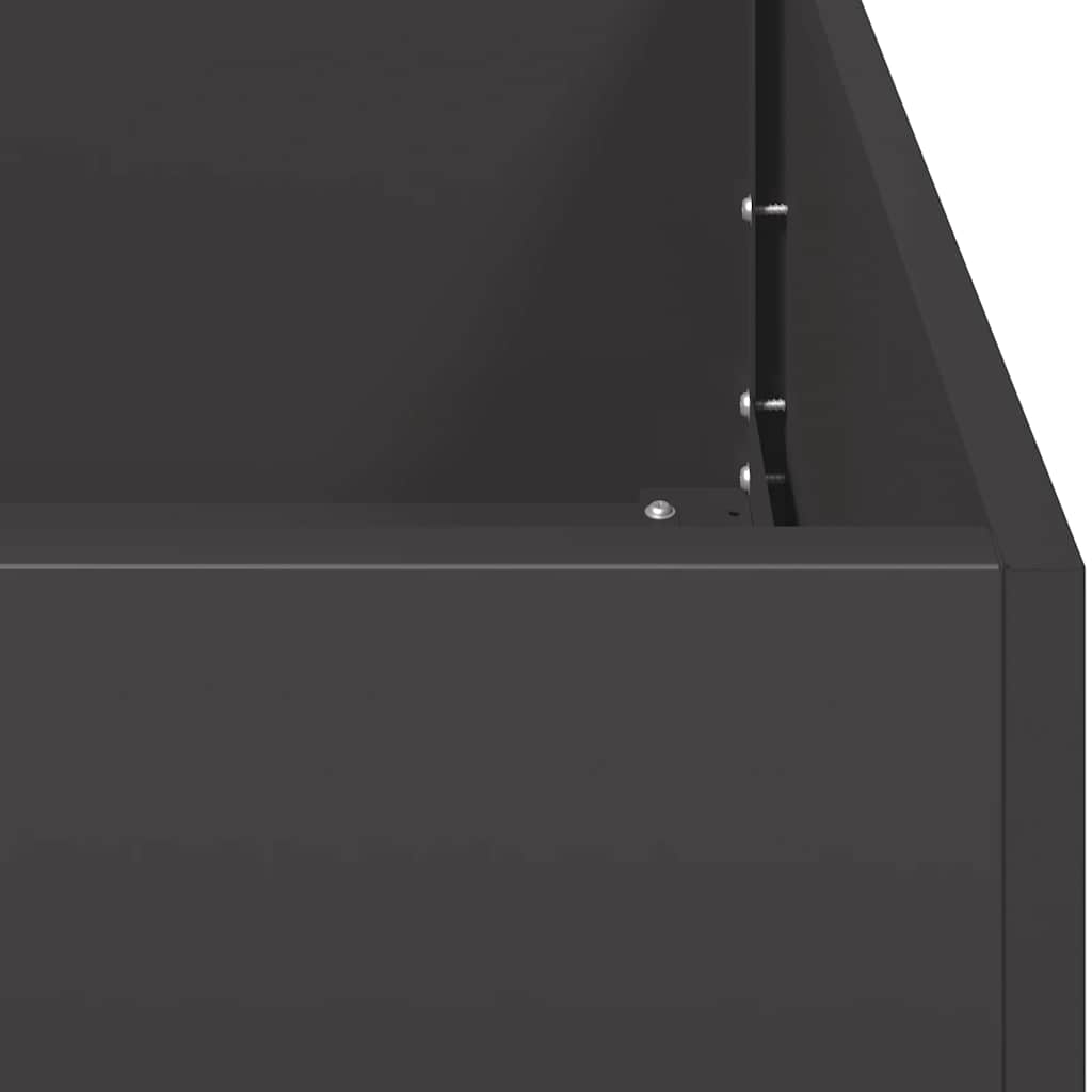 Pflanzkübel Schwarz 40x40x80 cm Kaltgewalzter Stahl