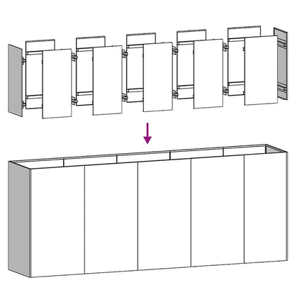 Pflanzkübel Weiß 200x40x80 cm Kaltgewalzter Stahl