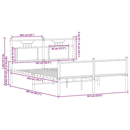 Bettgestell ohne Matratze Sonoma-Eiche 140x200 cm Holzwerkstoff