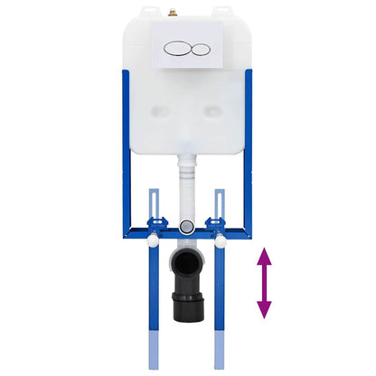 Spülkastenrahmen mit Speicher Weiß 50 x 8 x 131 cm Stahl