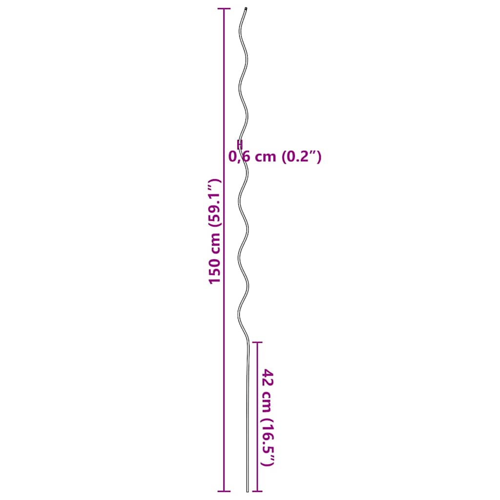 Pflanzenstütze 5 pcs Silber 110 x 0.6 x 0.6 cm Stahl