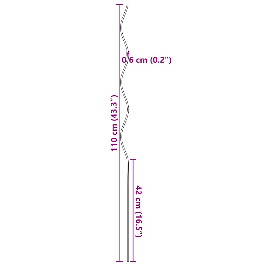 Pflanzenstütze 20 pcs Grün 110 x 0.6 x 0.6 cm Stahl
